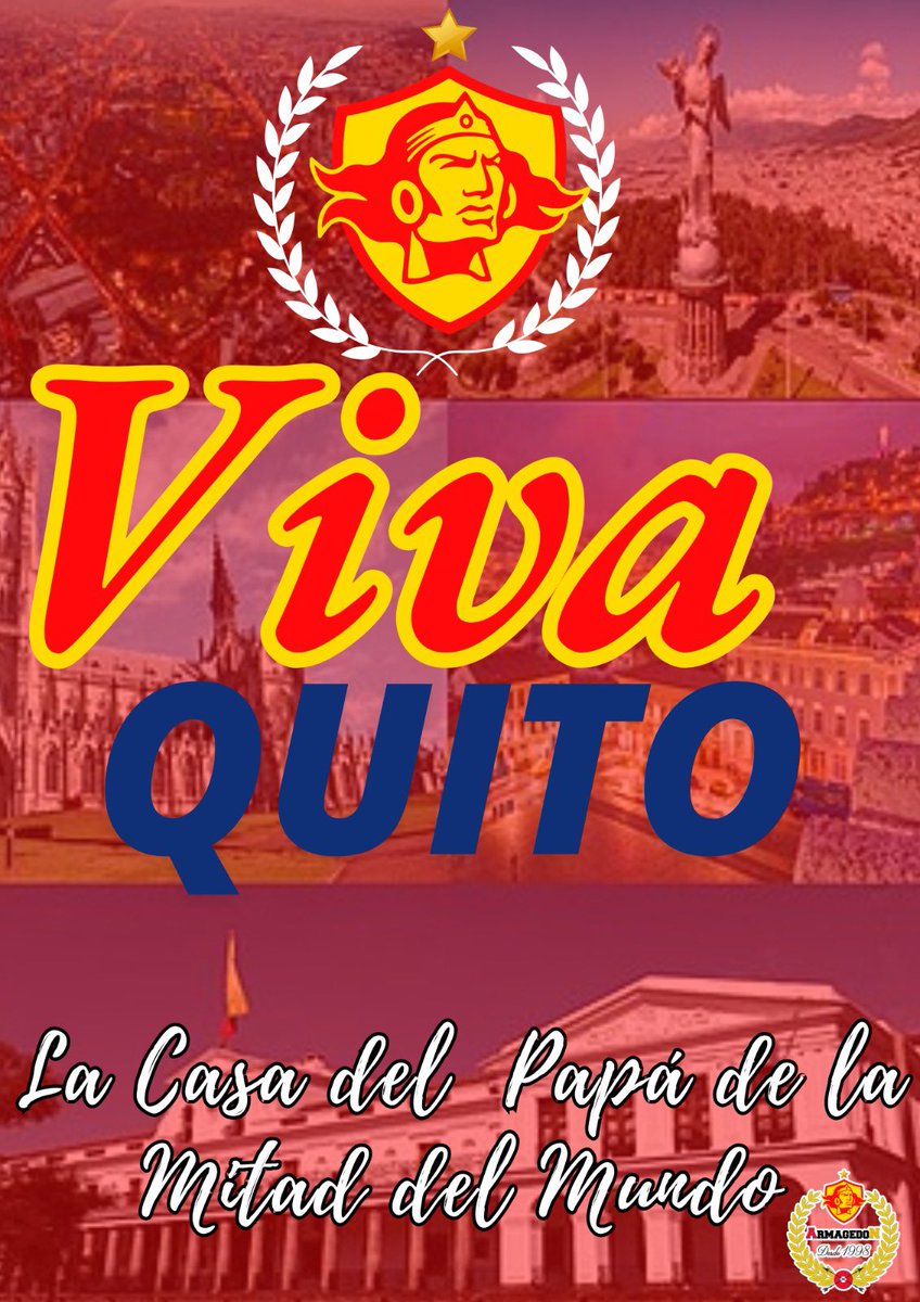 🟡SOMOS LA CAPITAL🔴
Desde el corazón de Quito, orgullosos de ser parte de su historia. 

#VivaQuito #LaCapital #Aucas #Armagedon

#Armagedon #AmorPorLosColores #Desde1998 #ElPapaDeLaMitadDelMundo #SoloAucas #Desde1945 #Aucas