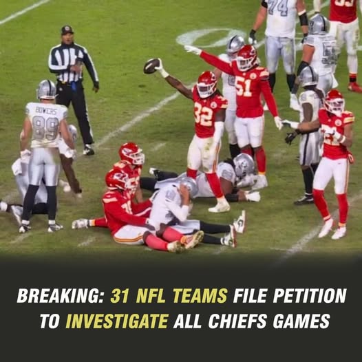 BREAKING: 31 NFL teams file petition to investigate all Chiefs games amid allegations referees were paid to favor Kansas