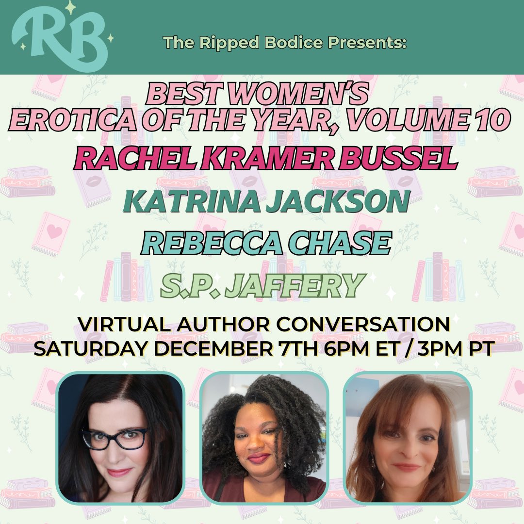 Saturday, December 7 at 3 pm PT/6 pm ET is the virtual book launch for my final erotica anthology, <a href="/BWEoftheyear/">Best Women's Erotica of the Year</a> 10 on <a href="/TheRippedBodice/">The Ripped Bodice</a>’s FB page with <a href="/katrinajax/">Katrina Jackson is mostly updates.</a> and <a href="/rebeccahchase/">Rebecca Chase - Start Your Engines out now</a>. Get all the details and a giveaway in my latest newsletter: rachelkramerbussel.substack.com/p/best-womens-…
<a href="/cleispress/">Cleis Press</a>