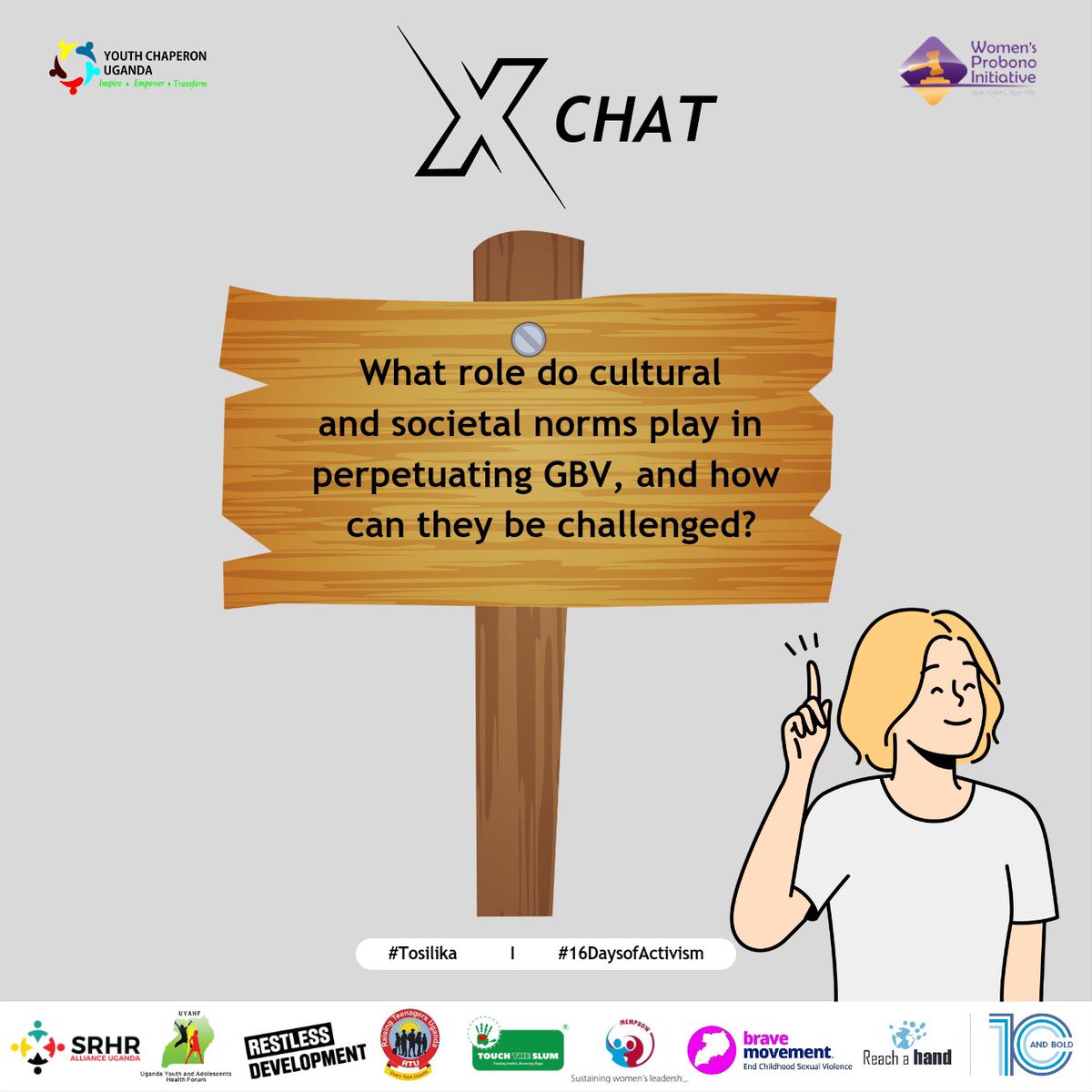 @Youthchaperonug (@youthchaperonug) on Twitter photo Qstn 3: What role do cultural and societal norms play in perpetuating Gender Based Violence, and how can they be challenged?
<a href="/johnjessy101/">John Jessy🇺🇬</a> <a href="/mirembe_crystyn/">Crystyn Mirembe</a>
#Tosilika
#16DaysOfActivism Qstn 3: What role do cultural and societal norms play in perpetuating Gender Based Violence, and how can they be challenged?
<a href="/johnjessy101/">John Jessy🇺🇬</a> <a href="/mirembe_crystyn/">Crystyn Mirembe</a>
#Tosilika
#16DaysOfActivism