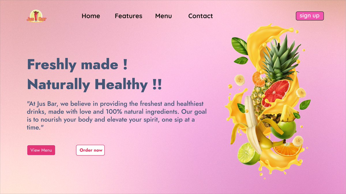 Vasanth99B's tweet photo. A clean and vibrant design for a juice shop, featuring fresh colors, intuitive layouts, and eye-catching visuals to showcase products and create a refreshing user experience.  #uiuxdesign #FigmaEdu #India #designer Click:https://t.co/ZLYYahnH4c https://t.co/ERBdjW7ASe