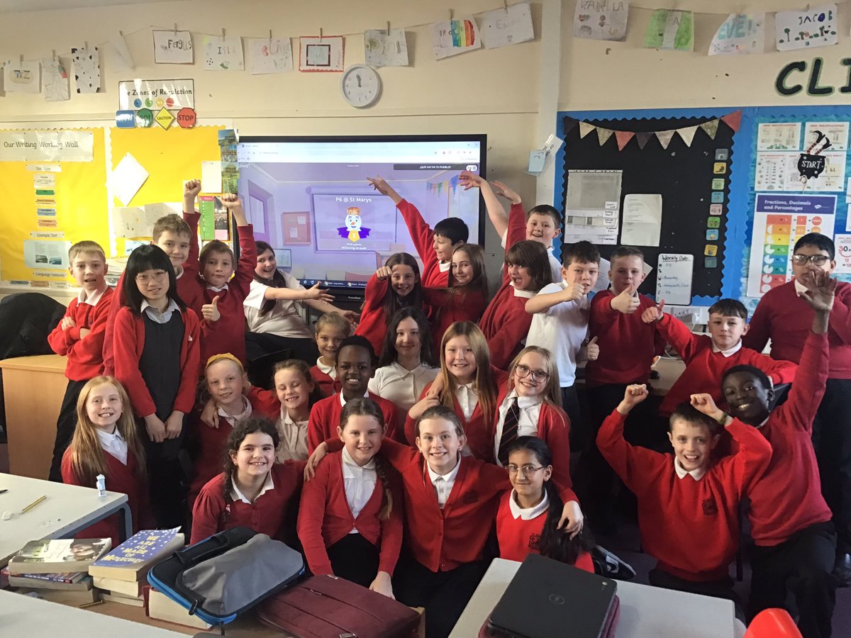 MrsB_STMB's tweet image. Over the last three weeks, P6T have been taking part in the @StModansML S6 Spanish Project 🇪🇸. We meet on Google Meet alongside other schools and learn Spanish together!
We get to show our knowledge through games like Kahoot and get VERY excited when we WIN! 🎉🏆#InItToWinIt
