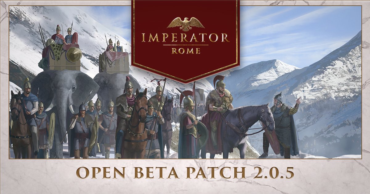 Avē! 

We've just released a brand new open beta for <a href="/gameimperator/">Imperator</a>, patch 2.0.5. This has been some time in the making and im beyond excited its now out in the wild. 

You can read more here: pdxint.at/3CYthrc