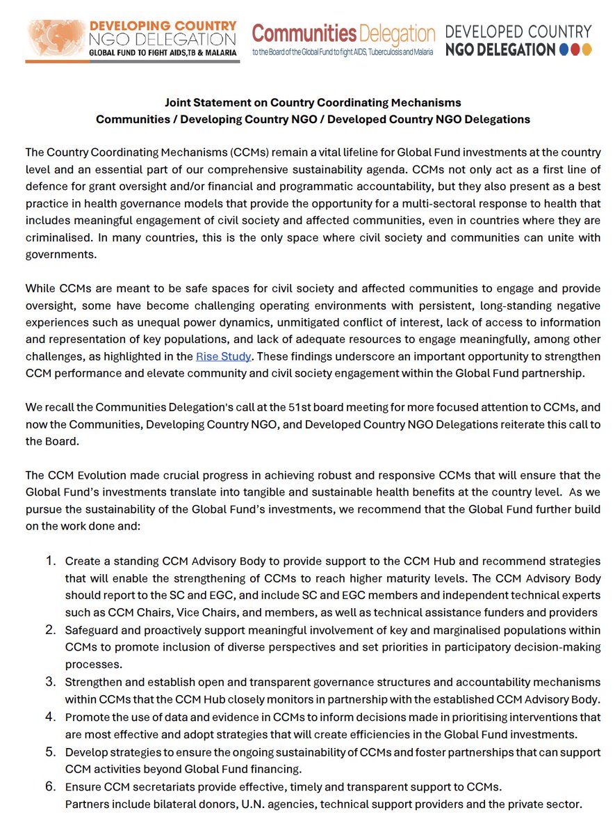 Global Fund Developed Country NGO Delegation tweet media