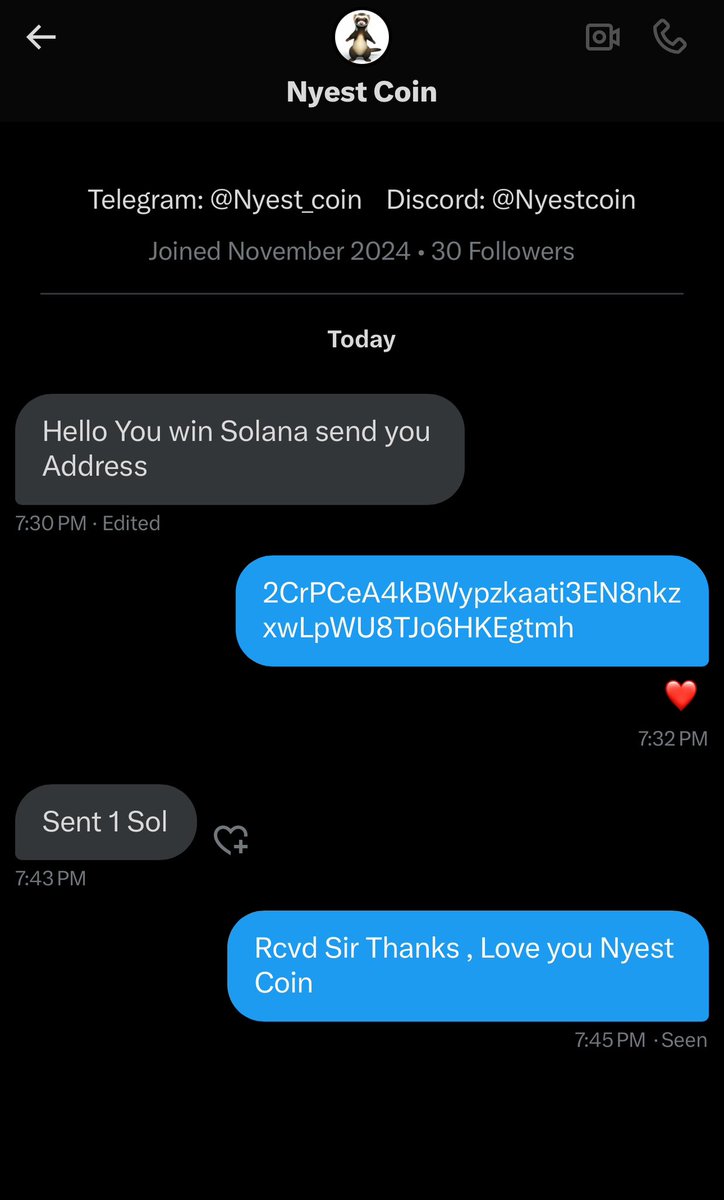 NyestToken's tweet photo. I’m thankful to @nyestcoin 
Amazing #memecoin 
I won 1 #Solana , Niw I buy more $Nyest coin.

#Solana #SolanaAirdrop #SolanaMemeCoin #SolanaGiveaway #solanacommunity #SOL #bitcoin100k https://t.co/bOtV3ql7bn