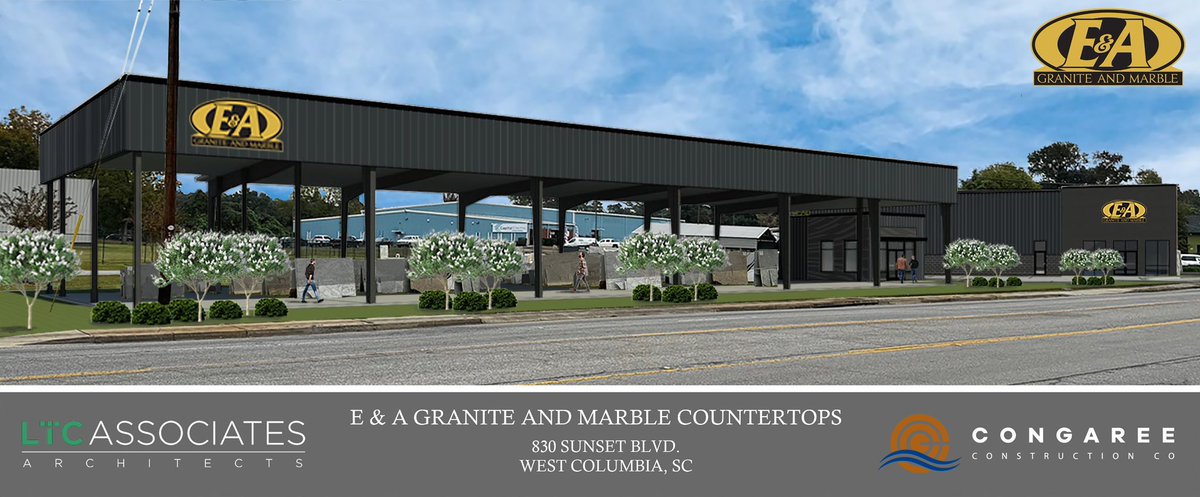 Congaree_Con_Co's tweet photo. Congaree Construction has been awarded the opportunity to deliver this exciting project for E&amp;A Granite and Marble Countertops in West Columbia. Keep a look out for this project on Sunset Boulevard as we look to begin Construction after the first of the year! https://t.co/n5SxB9bAm2