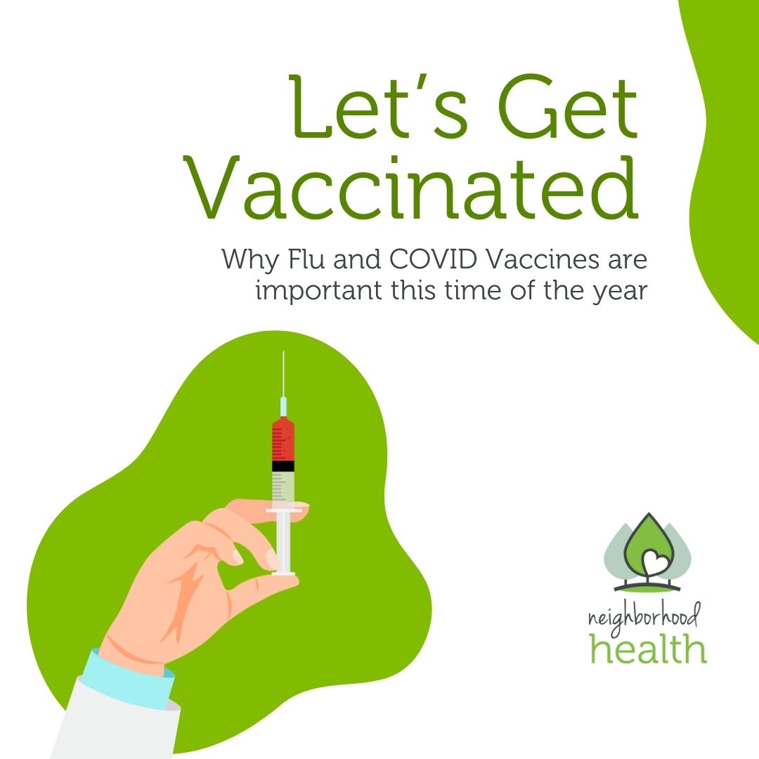 neighborhealth's tweet photo. This winter, get vaccinated against flu &amp; COVID-19! 

✅ Prevent serious illness &amp; ease healthcare burden.  
✅ Stay healthy during holiday gatherings! 

Schedule your appointments at Neighborhood Health today! https://t.co/rVHP1xcjiV 

#FluSeason #NeighborhoodHealth https://t.co/QO7GAJrUR4