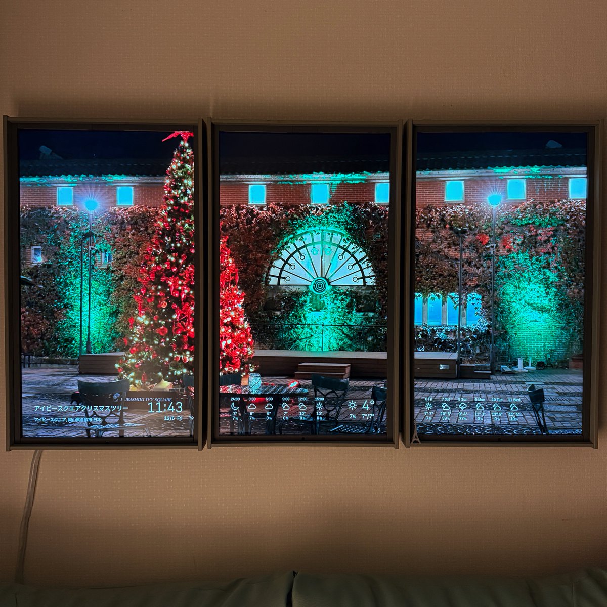 t_furusato's tweet photo. AtmophWindow2 用に、動画を撮影しアップロードしてみました。クリスマスの景色を部屋にお持ち帰りです！
#atmoph
#atmophwindow
#atmophwindow2
#クラシキブンカ
#kurashiki
#倉敷アイビースクエア https://t.co/lhFBdK1rDm