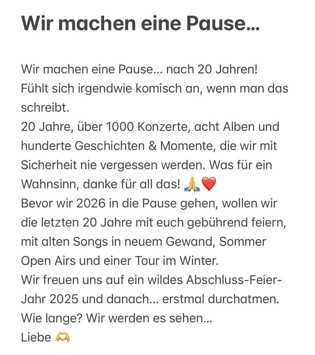 Revolverheld's tweet image. Wir machen eine Pause…