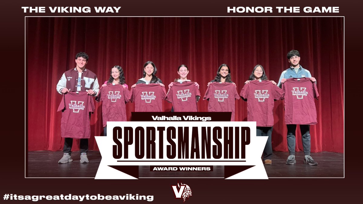 Next up is our Sportsmanship awards winners. These Vikings Exemplify what it means to compete with dignity and honor for their opponents and officials. #TheVikingWay #ProudAD Kumael, Noor, Shivani, Sheyla, Caroline, Sydney, Mariana and Bryan Thank you!
