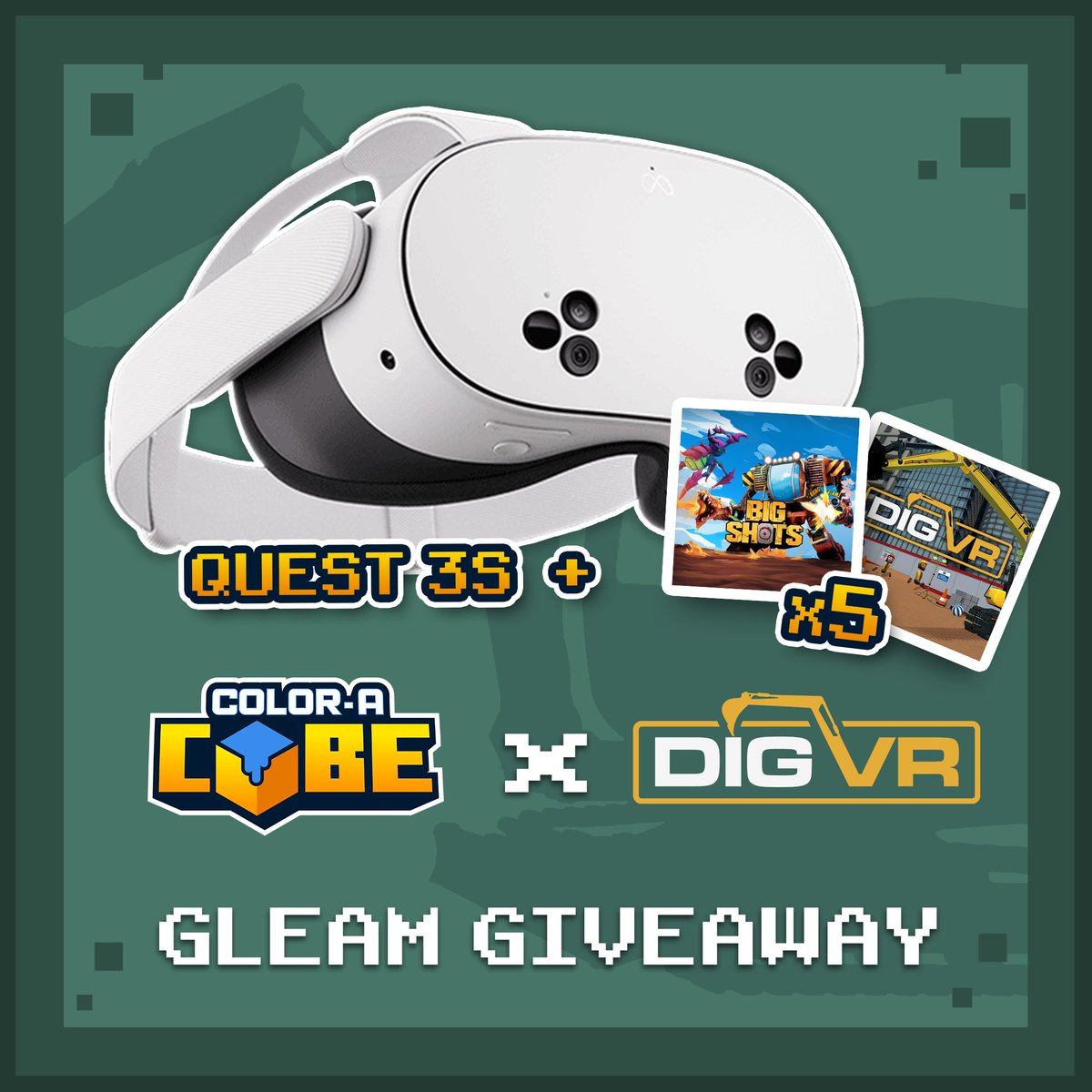 ColorACube's tweet image. To celebrate the launch of Color-A-Cube! We're teaming up with @DigVRgame for a colorful giveaway!

Win a Meta Quest 3S and 5x game key bundles for @BigShotsVR  and @DigVRgame!

Enter here: gleam.io/S9PAh/color-a-…

#MetaQuest3S #Giveaway #ColorACube #DIGVR