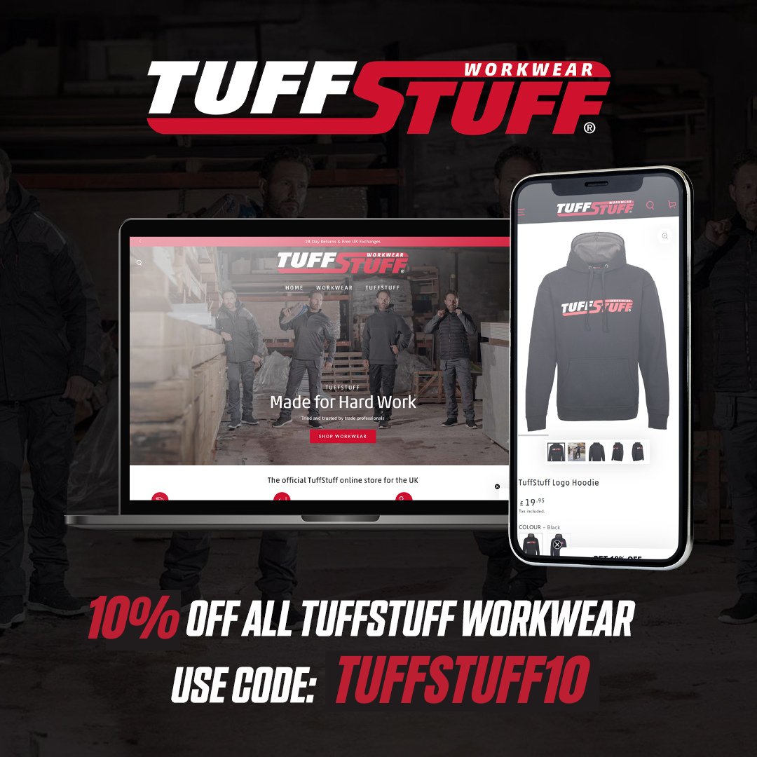 Our training kit partner TuffStuff Workwear are currently offering supporters 10% off ALL workwear on their new website 🔥 
Use code: TUFFSTUFF10
Check it out 👉 tuffstuffworkwear.co.uk/collections/tu…