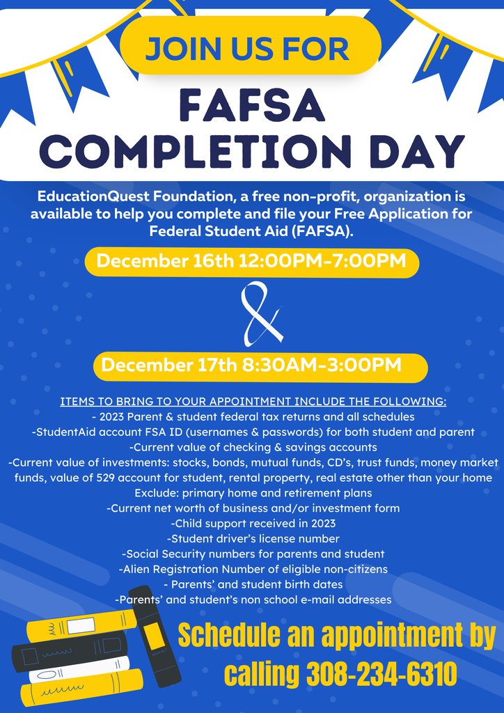 Please make sure you are contacting EducationQuest to schedule your appointment.