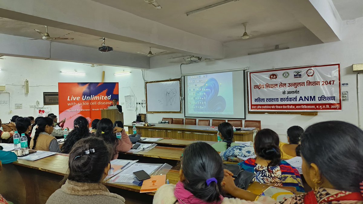 Center of Excellence for SICKLE CELL Disease (@scdudr) on Twitter photo Empowering ANMs to combat Sickle Cell Disease!
We're proud to launch the 1st Sickle Cell Disease training for ANMs under the #SickleCellAnemiaEliminationMission2047 was organized by <a href="/ScdUdr/">Center of Excellence for SICKLE CELL Disease</a> which was inaugurated by <a href="/DrRLSuman2/">Dr R L Suman</a> Superintendent <a href="/MbghUdaipur/">MB Hospital, Udaipur</a> Empowering ANMs to combat Sickle Cell Disease!
We're proud to launch the 1st Sickle Cell Disease training for ANMs under the #SickleCellAnemiaEliminationMission2047 was organized by <a href="/ScdUdr/">Center of Excellence for SICKLE CELL Disease</a> which was inaugurated by <a href="/DrRLSuman2/">Dr R L Suman</a> Superintendent <a href="/MbghUdaipur/">MB Hospital, Udaipur</a>