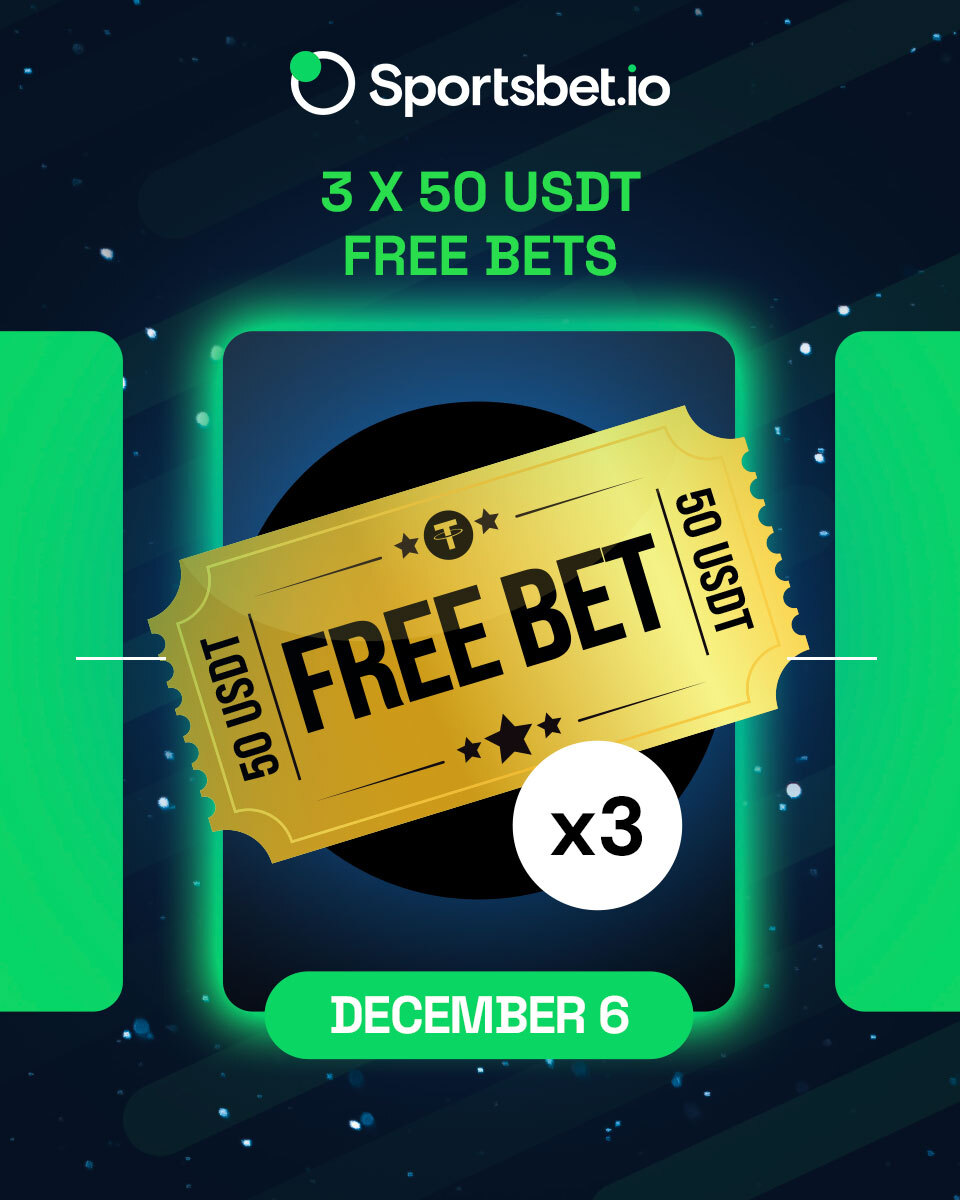 🔥 𝗗𝗘𝗖𝗘𝗠𝗕𝗘𝗥 6️⃣: 𝟯 𝗫 𝟱𝟬 𝗨𝗦𝗗𝗧 𝗙𝗥𝗘𝗘 𝗕𝗘𝗧𝗦!
Double down on your passion for betting with this prize!

To enter:
✨ Follow <a href="/Sportsbetio/">Sportsbet.io</a>
✨ Repost &amp; Tag a friend in replies and tell us: Which team do you think will surprise us all this weekend? 👀

Three lucky