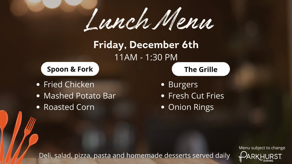 Today's Lunch Menu:
