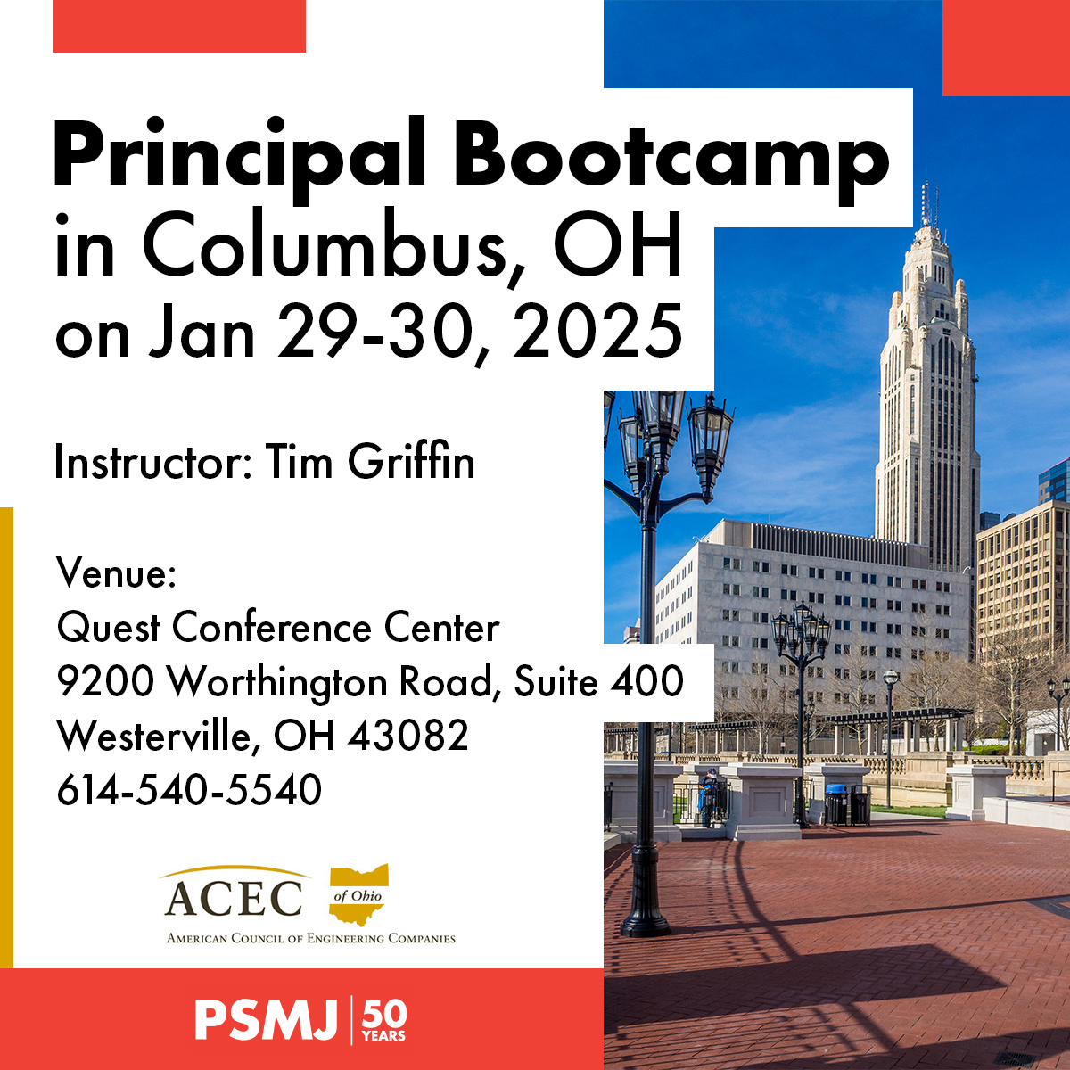 ACECohio's tweet image. Join us on Wednesday, January 29 and 30, 2025 for the PSMJ Principal Bootcamp! 

Click the link below to view our webpage with more information and to register!
ow.ly/nIh250UfPKb

#PSMJ #PrincipalBootcamp #ProfessionalDevelopment #RegisterNow