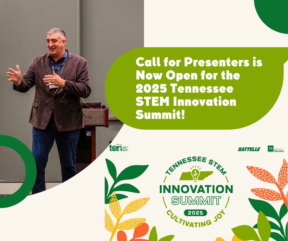 Passionate about STEM education? We're seeking presenters to share innovative ideas &amp; strategies in key areas like School Culture, STEM Careers, &amp; more. Shape the future of #STEM—submit your proposal today: tsin.org/callforpresent… #TNSTEM #EdLeaders 

(cc: <a href="/CoachStone12/">Michael Stone</a>)