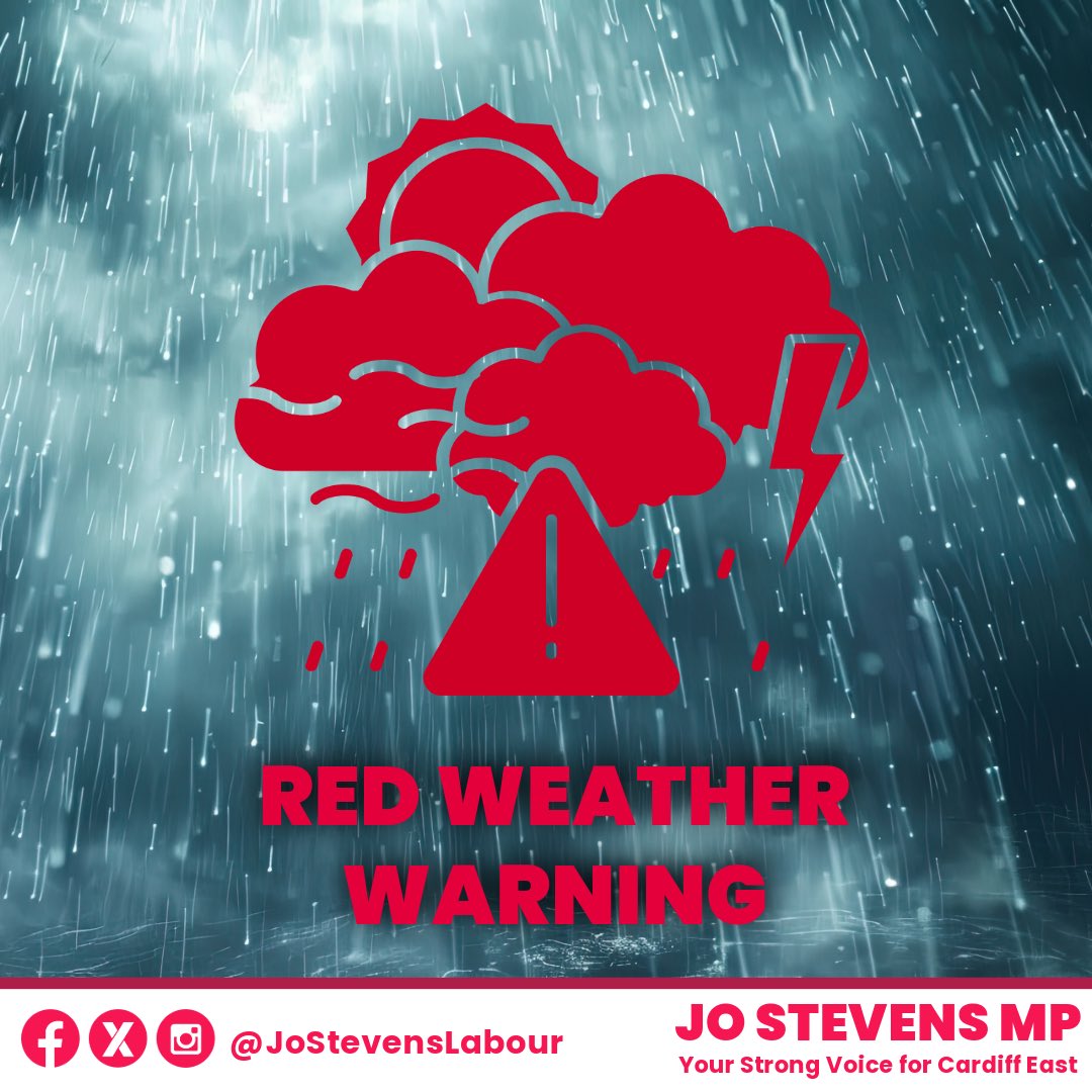 The Met Office has issued a RED weather warning for #CardiffEast. Extremely strong and damaging winds are possible between 3am and 11am tomorrow.

Stay safe and avoid travel where possible. More advice here 👇

walesonline.co.uk/news/wales-new…