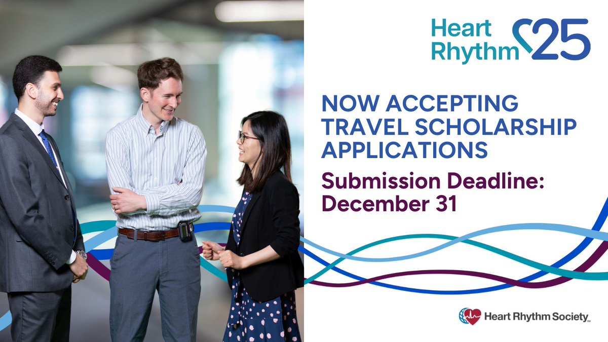 Calling all #earlycareer #EPeeps — here's a great opportunity to attend #HRS2025 in San Diego on a tight budget! HRS Travel Scholarships include complimentary meeting registration, plus $1,500 to help cover travel costs.

LEARN MORE &amp; APPLY BY DEC. 31 > bit.ly/4gojysm