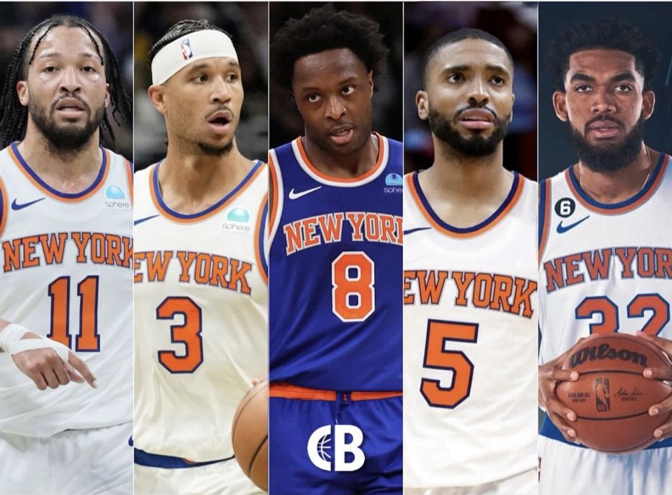 TommyBeer's tweet photo. No starting unit has ever averaged more than 92 points per game. In fact, only two teams have ever finished a season averaging more than 91 PPG: 
The world champion Boston Celtics starting 5 last season (at 91.3) and the iconic “Seven Seconds or Less” Suns team in 2004-05 (at 91.8), which won 62 games under Mike D'Antoni and MVP Steve Nash

The Knicks' five-man starting unit is currently averaging… 

wait for it… 

97.5 points per game.