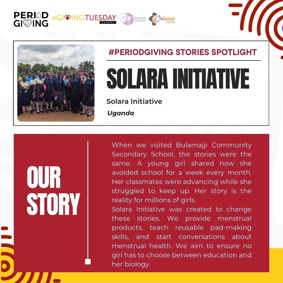 PriceyMS's tweet photo. Solara's story was featured on @GivingTuesdayUg's Instagram! Grateful for the chance to highlight our efforts in addressing period poverty and empowering women. If you'd like to join us for our next outreach, feel free to reach out and let's keep the cycle of change going.🩸 https://t.co/WekV2jDQTm