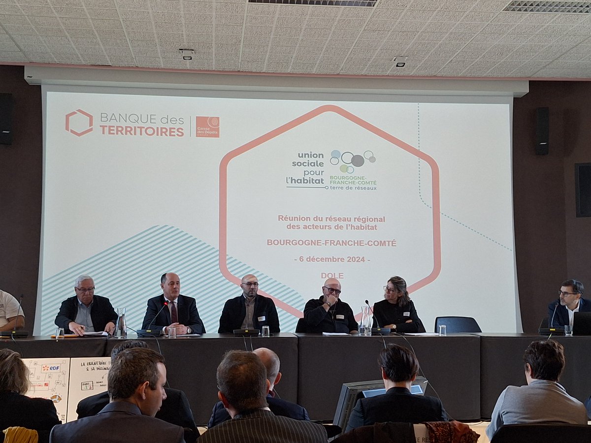 Réseau régional des acteurs de l’#habitat 
L’adaptation du parc #social au changement #climatique ➡️quelles stratégies de transition et de #décarbonation en  <a href="/bfc_region/">Région Bourgogne-Franche-Comté</a>  ?
La <a href="/BanqueDesTerr/">Banque des Territoires</a> s'engage sur le long terme auprès des organismes de #logement social