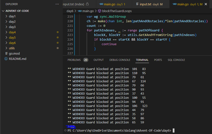 Achal1304's tweet photo. I just completed "Guard Gallivant" - Day 6 - Advent of Code 2024 https://t.co/5hVwMMG4c9 #AdventOfCode https://t.co/87QycbYqrc