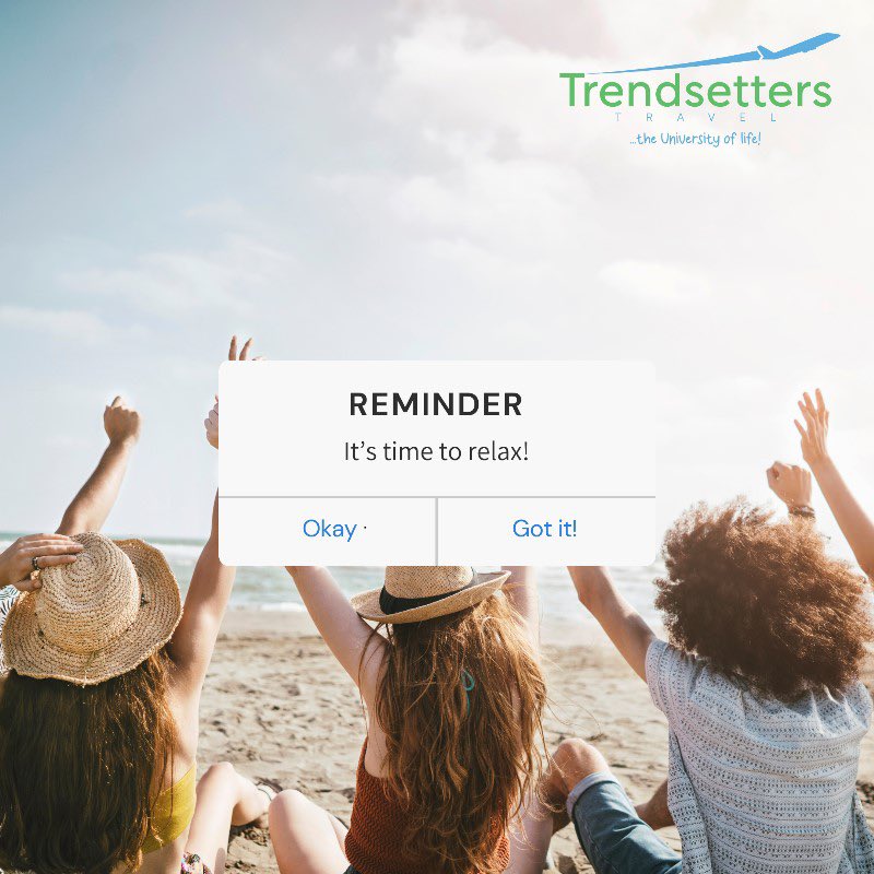Finally! Time to relax! Enjoy the holidays #Trendsetters ☀️🏖️ #trending #trendsetterstravel