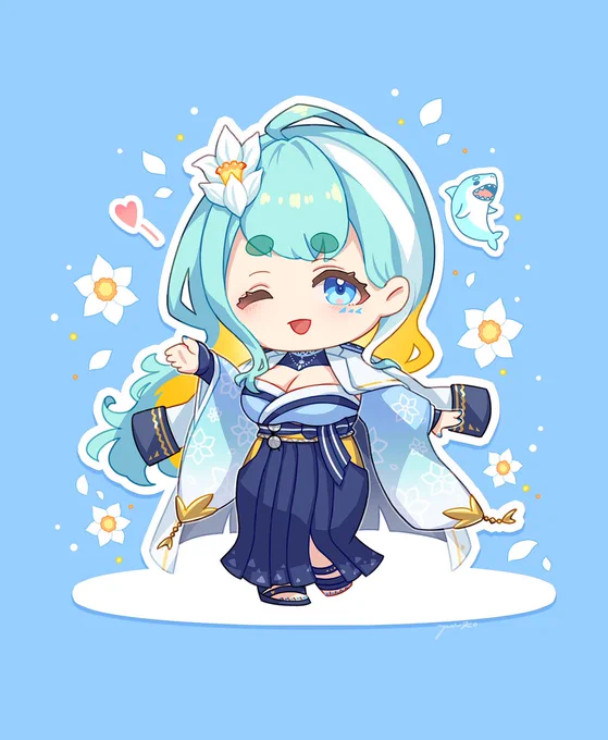 ミニキャラ水仙さん #水仙絵画展