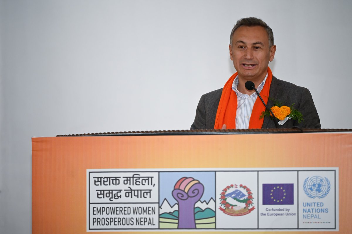 United Nations in Nepal (@un_nepal) on Twitter photo <a href="/mosdkarnali/">Ministry of Social Development, Karnali Province</a> <a href="/EUinNepal/">EU in Nepal</a> <a href="/EUAmbNepal/">Veronique Lorenzo</a> <a href="/ILO_Nepal/">ILO Nepal</a> <a href="/unwomennepal/">UN Women Nepal</a> <a href="/UNFPANepal/">UNFPA Nepal</a> <a href="/unicef_nepal/">UNICEF Nepal</a> “Promoting women's economic empowerment, fostering equality in the care economy, & embracing positive masculinity are powerful steps toward ending gender-based violence," emphasized <a href="/NumanOzcann/">Numan Ozcan</a> Director of <a href="/ILO_Nepal/">ILO Nepal</a> during his speech. <a href="/mosdkarnali/">Ministry of Social Development, Karnali Province</a> <a href="/EUinNepal/">EU in Nepal</a> <a href="/EUAmbNepal/">Veronique Lorenzo</a> <a href="/ILO_Nepal/">ILO Nepal</a> <a href="/unwomennepal/">UN Women Nepal</a> <a href="/UNFPANepal/">UNFPA Nepal</a> <a href="/unicef_nepal/">UNICEF Nepal</a> “Promoting women's economic empowerment, fostering equality in the care economy, & embracing positive masculinity are powerful steps toward ending gender-based violence," emphasized <a href="/NumanOzcann/">Numan Ozcan</a> Director of <a href="/ILO_Nepal/">ILO Nepal</a> during his speech.