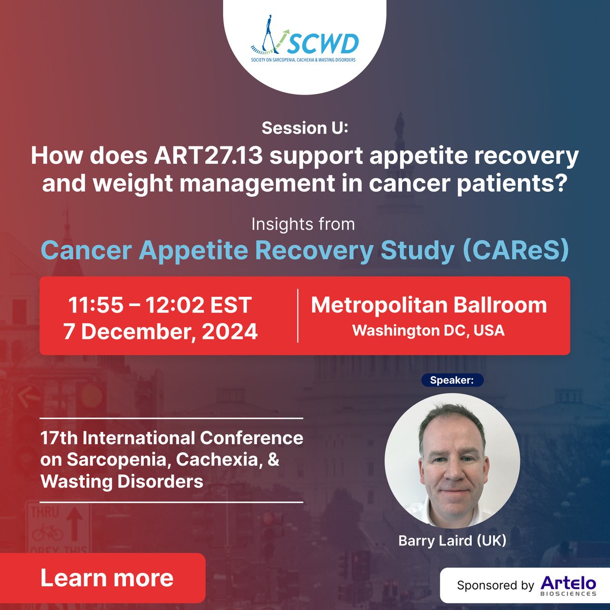 SCWDnews's tweet image. How can ART27.13 address cancer anorexia and weight loss? Join #SCWDconference2024 session U for critical insights from the CAReS trial updates and how it might improve appetite recovery for cancer patients.
 
Dec 7, 2024 | 11:55 – 12:02 EST
Metropolitan Ballroom

#CancerCachexia