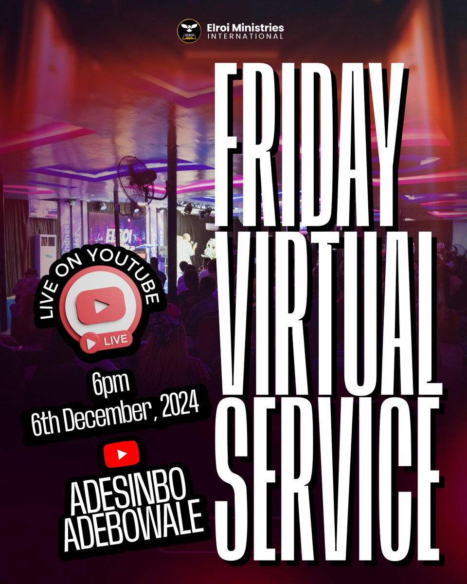 elroi_min_intl's tweet image. Where will you be this evening? 

It doesn’t matter because we are gathering virtually for our end-of-the-week service. 

Wherever you are, make it a point of duty to connect!

#elroiministries #serviceinvite #prophetrasinbo #fridayservice