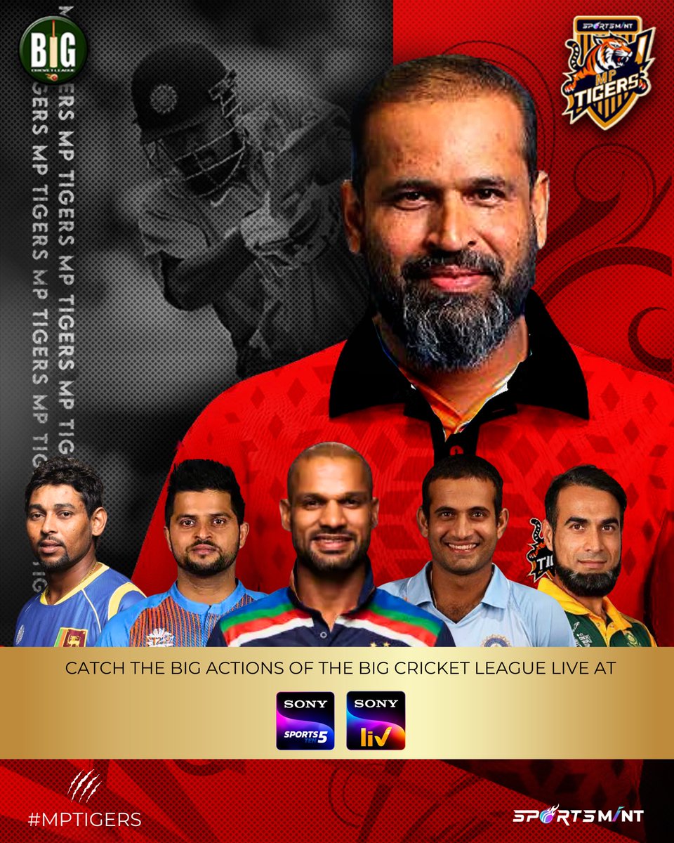 mptigers_'s tweet photo. Gear up for the ultimate showdown! 🏏✨ Witness the biggest cricketing stars in action in the Big Cricket League, streaming LIVE on SonyLIV and Sony Sports 5. Don’t miss a moment! https://t.co/MnuyzHqoqo
