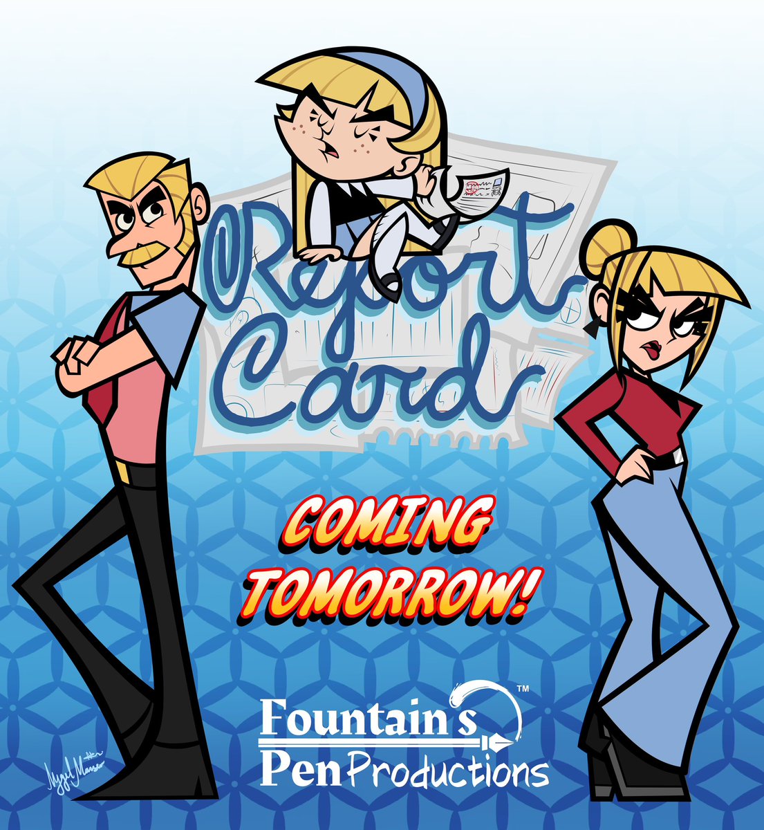 FountainCartoon's tweet photo. #animation #cartoons #indieanimation 

COMING TOMORROW!

The latest minisode from FOUNTOONS:

“Report Cards of the (very) Near Future”!!!

Follow the link in replies and hit SUBSCRIBE or you’ll get an ‘F’ for “F’realz, bruh… you’re missing out!”

(Reposts appreciated) https://t.co/70uOdnpIlW