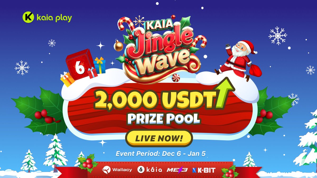 We all know that the #KaiaWave program in the Kaia ecosystem is more exciting than ever! 🌊🔥

What could be better than riding the Kaia Wave, building the future of Web3, and joining the festive fun with Kaia Santa through the Jingle Wave event on Kaia Play? 🎄🎅

This