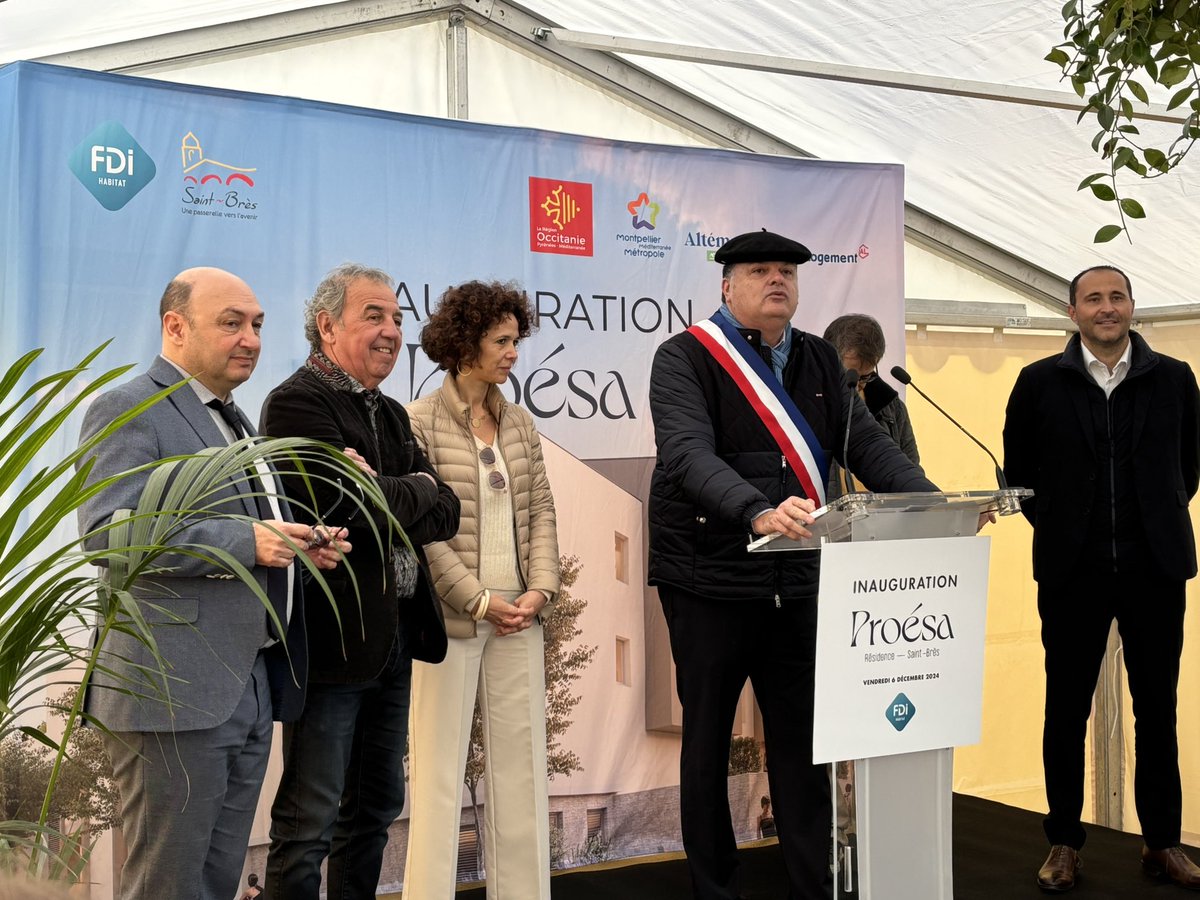 ecomnews_live's tweet image. En direct de @SaintBres pour l’inauguration de la résidence Proséa et de ses 72 nouveaux #logements par @laurentjaoul et @MathieuMassot @FDI_Groupe avec @Montpellier3m @groupe_altemed @ActionLogement et @Occitanie #Herault