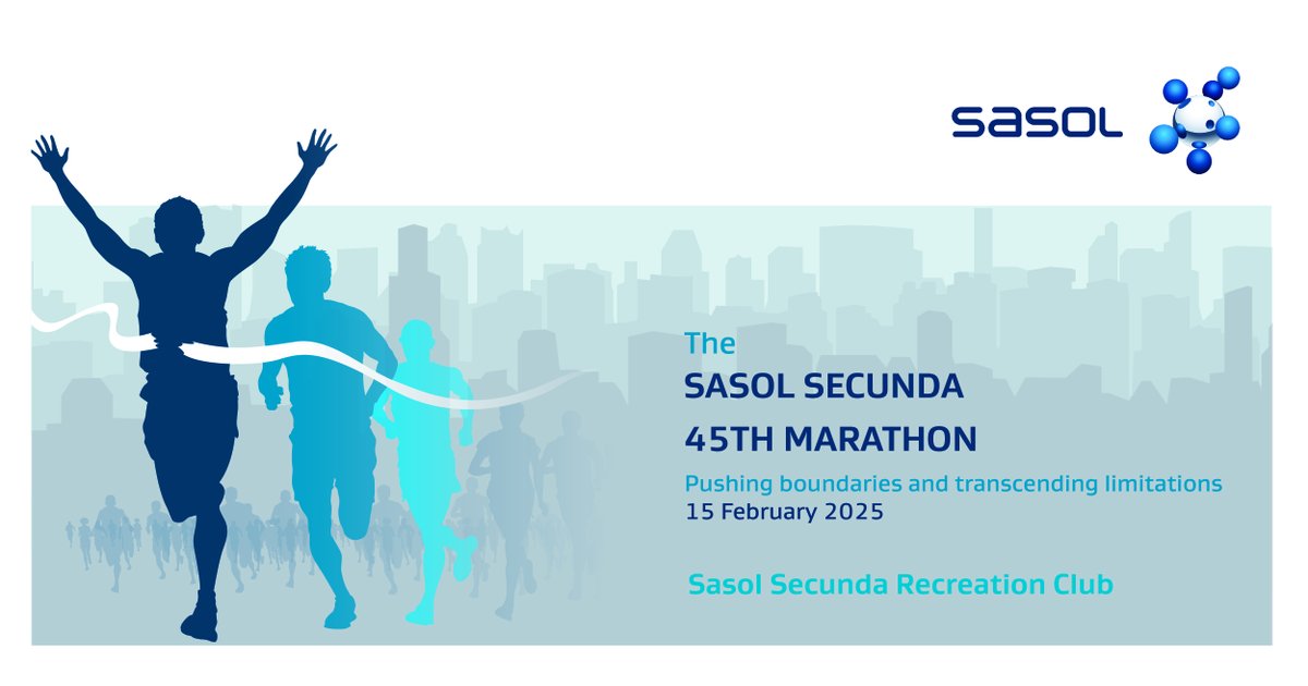 The Sasol Secunda 45th Marathon is set for 15 February 2025! The first 300 pre-entries for the 21km and 42km races will receive free T-shirts, so secure your spot today! For more details and to enter, visit entryninja.com/events/81391-s…. #SasolinSport <a href="/SasolinSport/">Sasol in Sport</a>