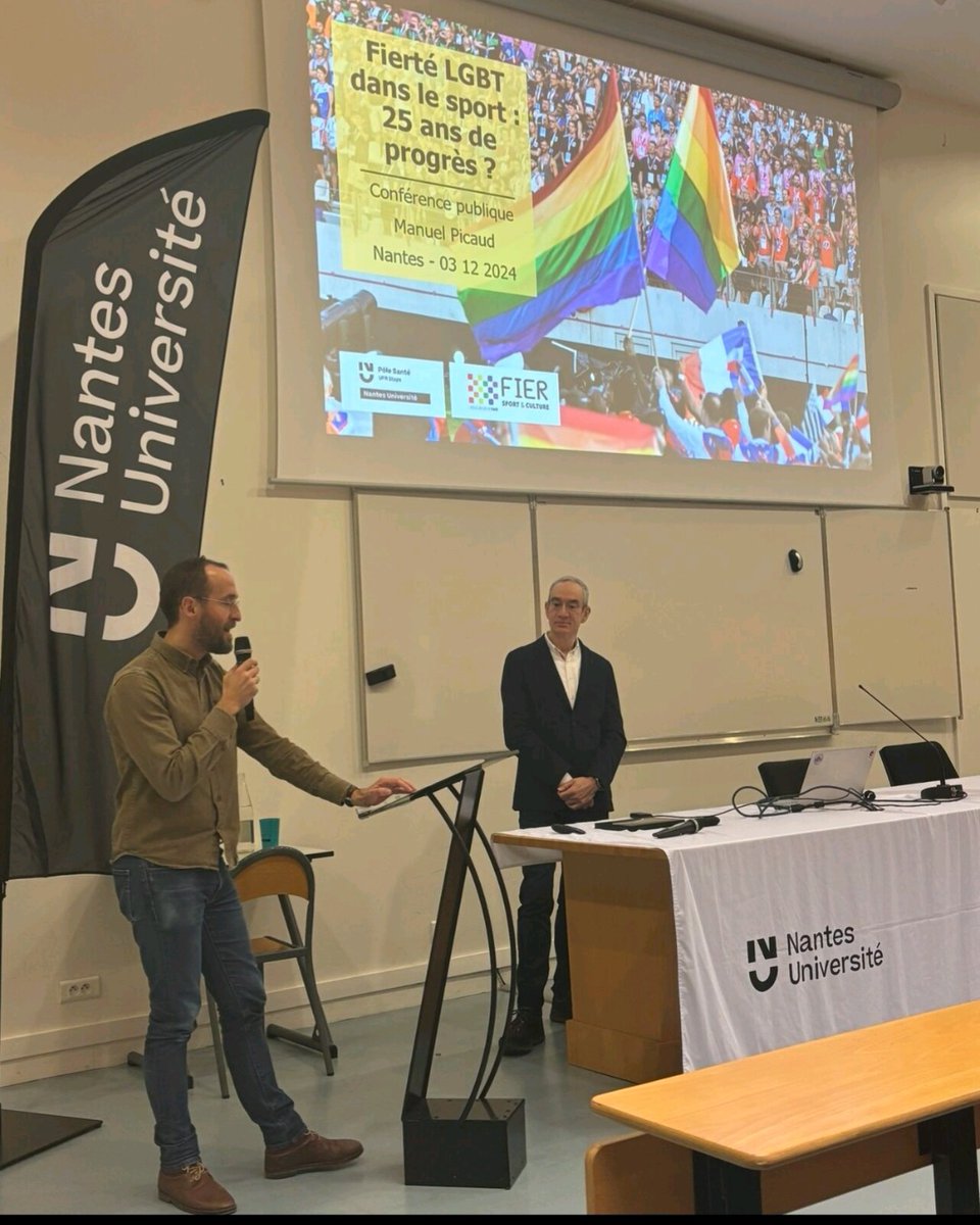 En notre nom, <a href="/ManuelPicaud/">Manuel Picaud</a> a partagé à l'UFR-STAPS de Nantes son expérience d'organisateur des #GayGames et de militant sur les progrès et les défis pour rendre le sport plus inclusif et respectueux de la diversité LGBTI+ ! #inclusion #sportpourtous #diversity #Respect #égalité