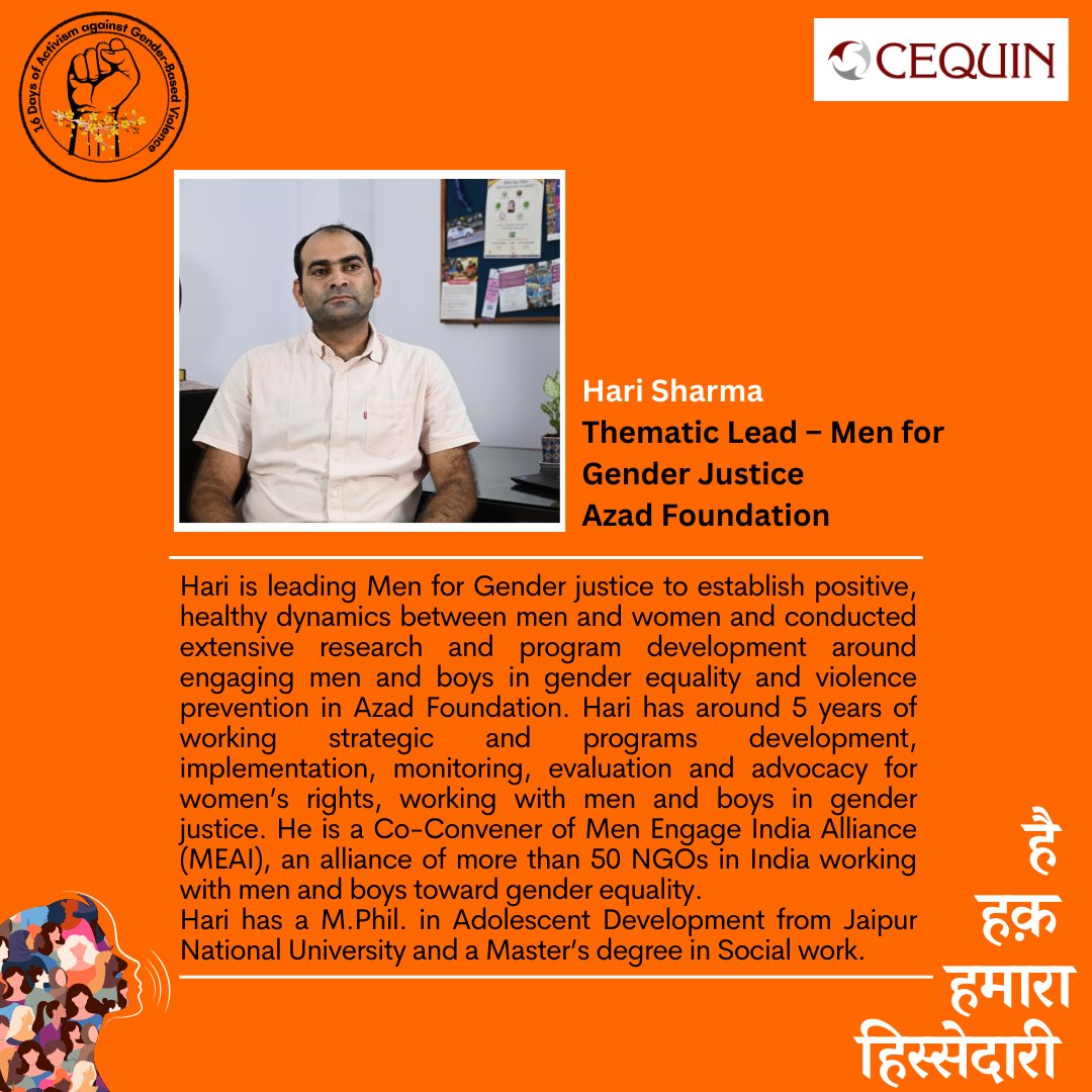 CEQUIN2009's tweet photo. ✨ Mark Your Calendars! ✨
On International Human Rights Day, join us for an Instagram Live -
Haq Ki Baatein, Mardon Wali Baat: How to Talk to Men &amp; Boys as Leaders for Gender Justice.
A crucial dialogue on engaging men and boys as agents of change. https://t.co/stTRJY5RBo
