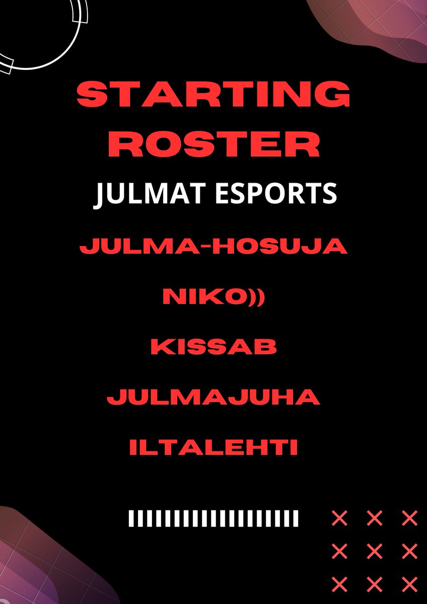 JulmatEsports's tweet photo. #julmat ROSTER TODAY.

This might be the most powerful five stack we've ever seen!

The game has also been delayed to 14.30 to ensure everyone has a chance to get into the arena before game starts

#voittavajamielenkiintoinen https://t.co/YGWnOLGzND