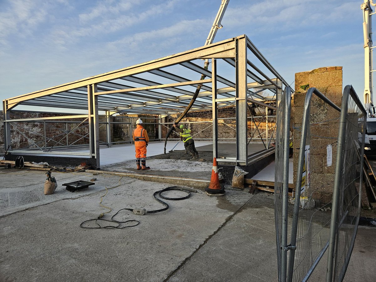 RoyalJersey's tweet photo. Concrete going in this week🏗 for the floor in our new machinery shed. https://t.co/h7ZpUd31wg