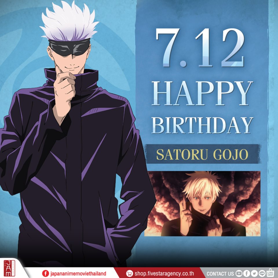 🎊HAPPY BIRTHDAY GOJO SATORU🎊
07/12 สุขสันต์วันเกิดโกะโจ ซาโตรุ💙

#JapanAnimeMovieThailand