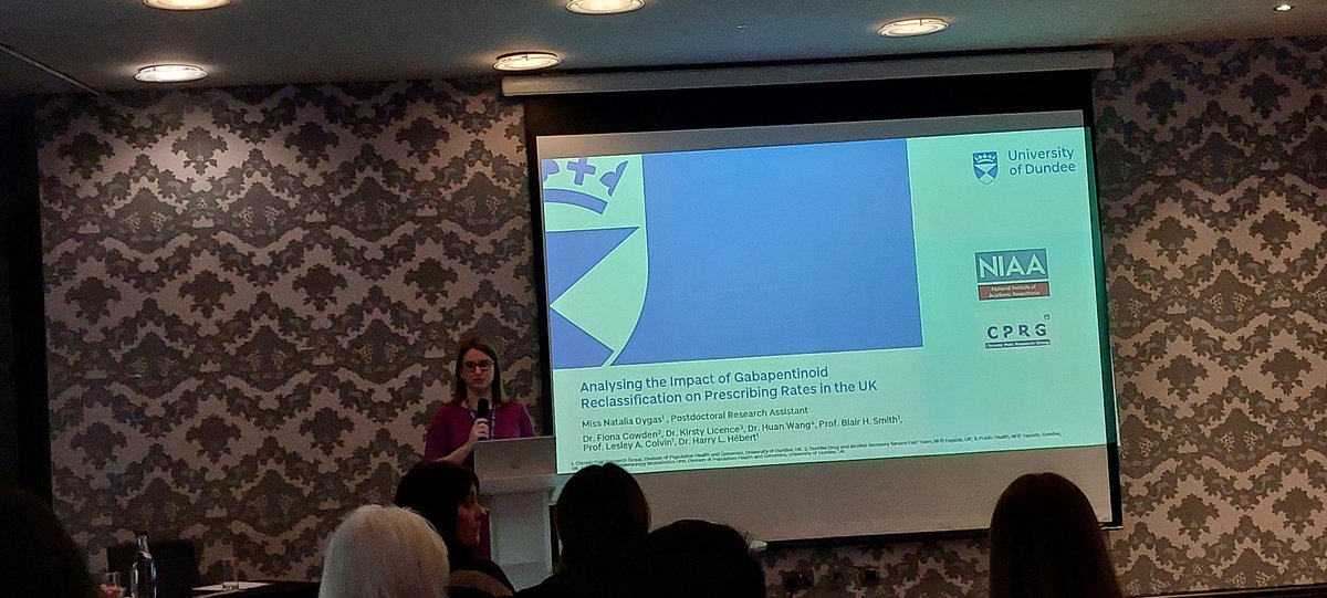 Harry L. Hébert (@hlhebert16) on Twitter photo <a href="/nat_kady/">Natalia</a> presenting her excellent work assessing the impact of UK government reclassification of gabapentinoids on prescribing rates at the Scottish Pain Research Annual meeting
<a href="/DundeeCPRG/">Chronic Pain Research Group Dundee University</a> <a href="/UoDMedicine/">UoD Medicine</a>
<a href="/Blairhsmith1H/">Blair H. Smith</a> <a href="/LesleyColvin1/">Lesley Colvin</a>
#sparc2024 #nrspain2024 <a href="/nat_kady/">Natalia</a> presenting her excellent work assessing the impact of UK government reclassification of gabapentinoids on prescribing rates at the Scottish Pain Research Annual meeting
<a href="/DundeeCPRG/">Chronic Pain Research Group Dundee University</a> <a href="/UoDMedicine/">UoD Medicine</a>
<a href="/Blairhsmith1H/">Blair H. Smith</a> <a href="/LesleyColvin1/">Lesley Colvin</a>
#sparc2024 #nrspain2024