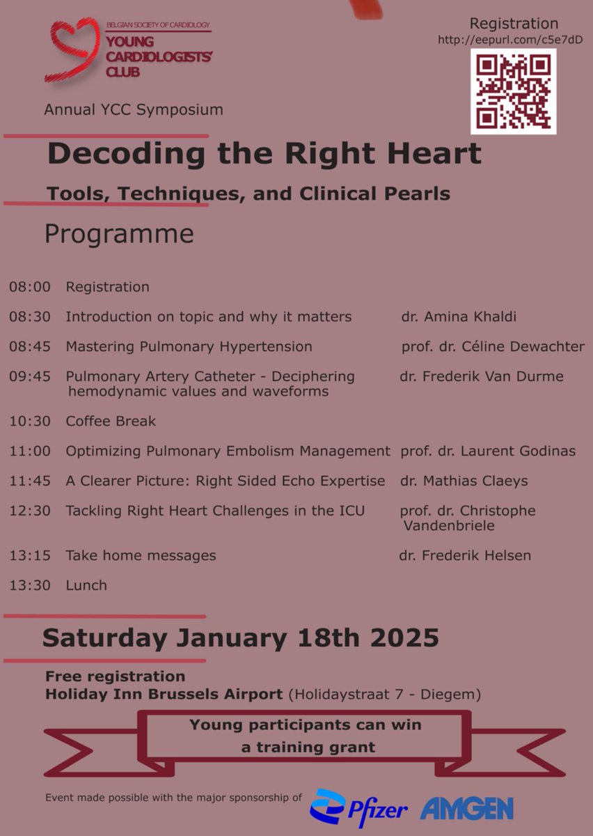 Belgian Young Cardiologists’ Club (@youngcardiobe) on Twitter photo The Belgian Young Cardiologists' Club symposium is fast approaching: Sat Jan 18th 2025 - Brussels.
Free registration: eepurl.com/c5e7dD or QR code in poster
#escyoung
<a href="/aminakhaldi2/">amina khaldi</a> <a href="/CVandenbriele/">Christophe Vandenbriele</a> <a href="/MintenLennert/">Lennert Minten</a> <a href="/C_VanDeHeyning/">Caroline Van De Heyning</a> <a href="/BsCardio/">BSCardio</a> The Belgian Young Cardiologists' Club symposium is fast approaching: Sat Jan 18th 2025 - Brussels.
Free registration: eepurl.com/c5e7dD or QR code in poster
#escyoung
<a href="/aminakhaldi2/">amina khaldi</a> <a href="/CVandenbriele/">Christophe Vandenbriele</a> <a href="/MintenLennert/">Lennert Minten</a> <a href="/C_VanDeHeyning/">Caroline Van De Heyning</a> <a href="/BsCardio/">BSCardio</a>