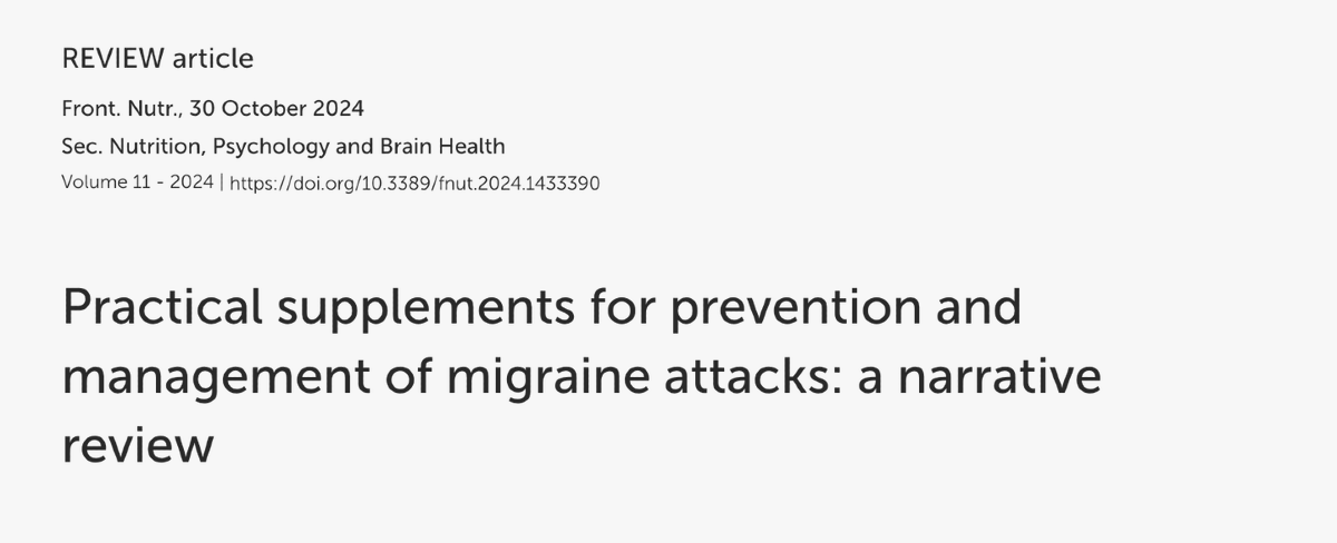 SaulNutri's tweet photo. 🧠SUPLEMENTOS CONTRA LA MIGRAÑA

💊¿Cuáles sirven? Vamos con una revisión que acaba de salir.

Dentro hilo🧵👇🏻 https://t.co/nAaUHW5OmJ
