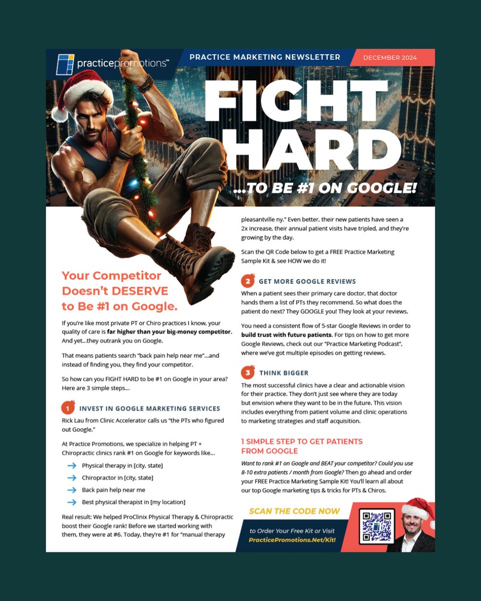 PracticePromos's tweet image. 💥 Welcome to the party, pal 💥

Don&apos;t let big-money competitors outrank you on Google—Here are 3 simple steps to skyrocket to the top! 

Read the latest issue of the Practice Marketing Newsletter NOW!

online.flippingbook.com/view/348227706/