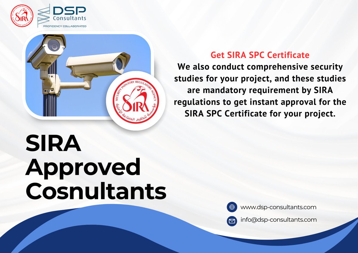 DspCons's tweet image. Enhancing Physical Security in the UAE: The Role of Security Consultants and SIRA Standards, find out more at dsp-consultants.com

#SIRAApprovedConsultants #SecurityConsultants #Dubai