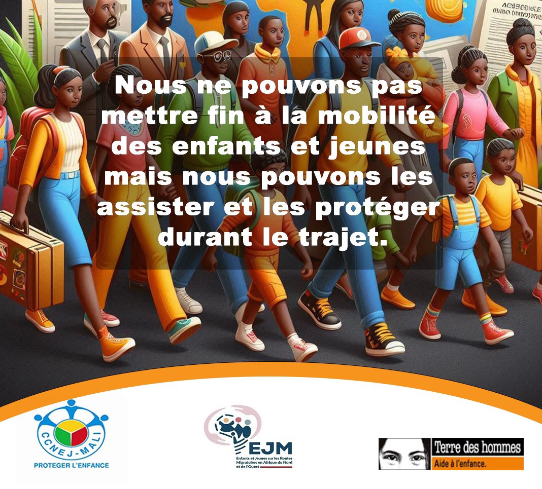 La mobilité des enfants et jeunes nécessite des dispositifs de protection garantissant la réduction de leur vulnérabilité et leur développement personnel.

Accompagnons-les dans leur prise de décision et dans leur lutte pour accéder à leurs droits.

#EJM 
#Preventon 
#TDH
