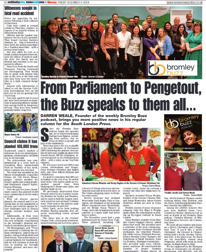 Today's <a href="/SthLondonPress/">South London Press</a> newspaper has the group shot from the last Bromley BuzzUp free, all-sector networking meeting. The next is a get-together for drinks on Wednesday 11th December at Bromley Old Town Hall. 
tickettailor.com/events/bromley…
#bromleybuzz #bromleybuzzup